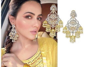 Chandelier Earrings/ Indian Earrings/ Indian Jewelry/Pakistani Jewelry/ Bollywood Jewelry/ Kundan earrings/ Polki earrings/ Sabyasachi/ CZ