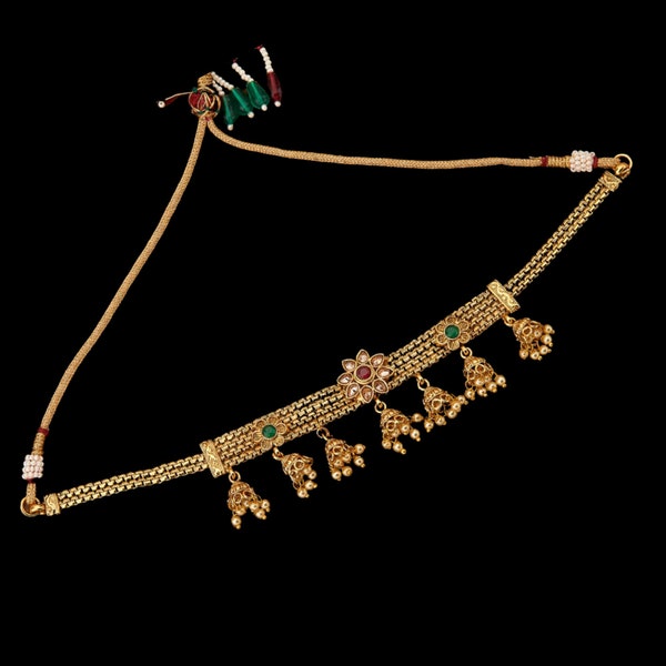Ruby Green Baaju Bandh/ Vanki/ Ananta/ Angada/ Armlet/ Indian Jewelery/ Gold Baju bandh/ Antique Vanki/ Indian wedding jewelry