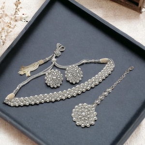 Sia Silver Polki Choker/ Antique Gold Choker/ Indian Choker Necklace/ Pakistani jewelry/ Indian jewelry/ Indian necklace/ Kundan Choker