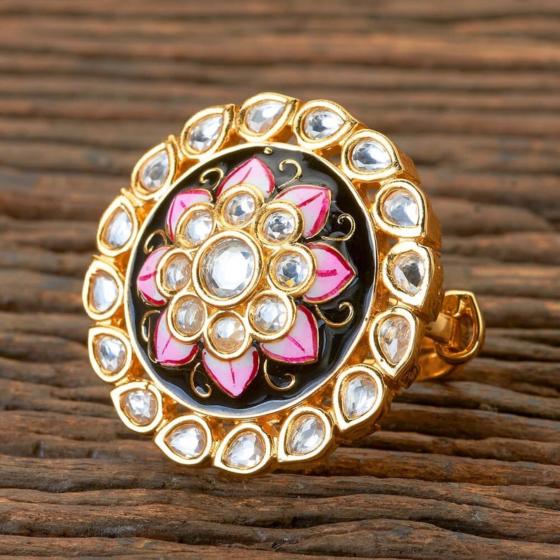 Fine Kundan Ring/ Meenakari Ring/ Indian Ring/ Pakistani Etsy