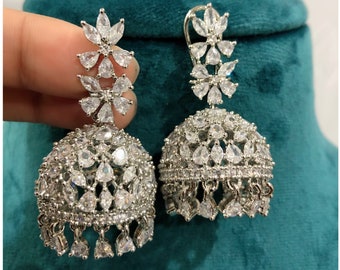 Mili Diamond Jhumki/ Small Jhumka/ CZ Jhumka/ Indian Jewelry/ Pakistani Jewelry/ Indian Earrings/ American Diamond