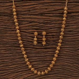 Antique Gold Matar Mala Necklace Set 
