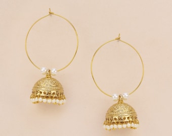 Gold Hoop | Bali Jhumkas | Punjabi Jewelry | Indian Jewelry | Indian Earring | Pakistani Jewelry | Bollywood