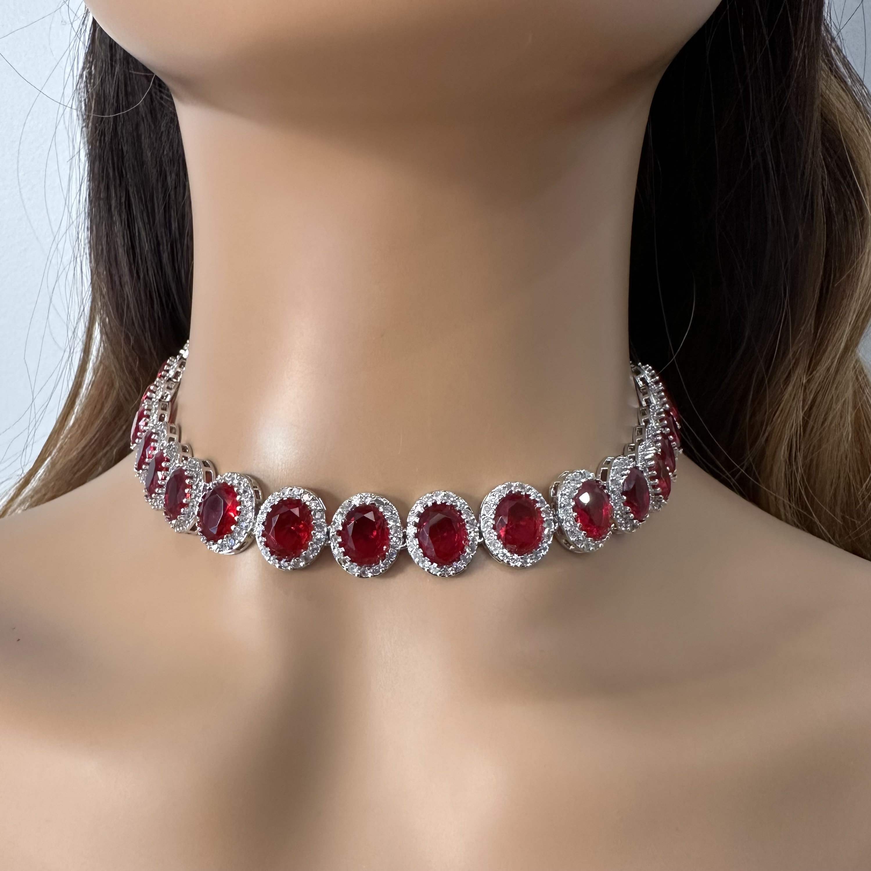 Elegant Red Diamond Gothic Choker / Necklace