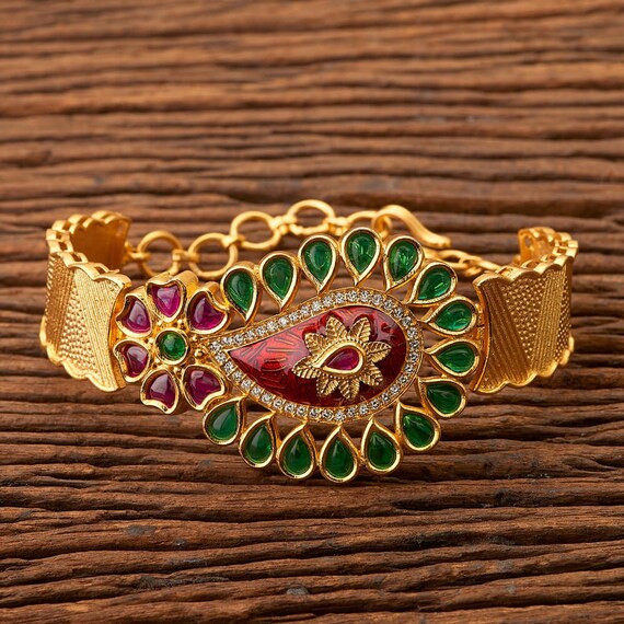 Kundan Gold Bracelet Indian Jewelry Indian Bracelet Gold Bracelet