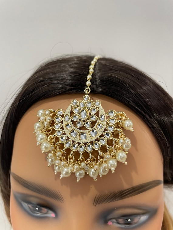 Maang Tikka Kundan Tikka Indian Jewelry Indian Wedding Jewelry