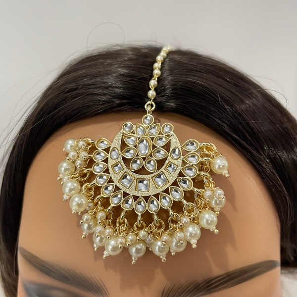 Maang tikka/ Kundan Tikka/ Indian Jewelry/ Indian Wedding Jewelry/ Pakistani Jewelry/ Jhoomer/ Matha patti/ Indian forehead jewelry