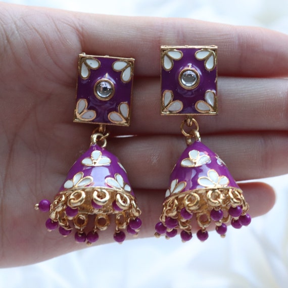 Buy Jewels Galaxy Purple  Pearl White Dangler Earrings Online At Best  Price  Tata CLiQ