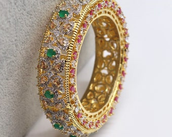 Gold Diamond Bangle | Pakistani Jewelry | Indian Jewelry | Punjabi Jewelry | Gold Bangle | Wedding Jewelry | Kada