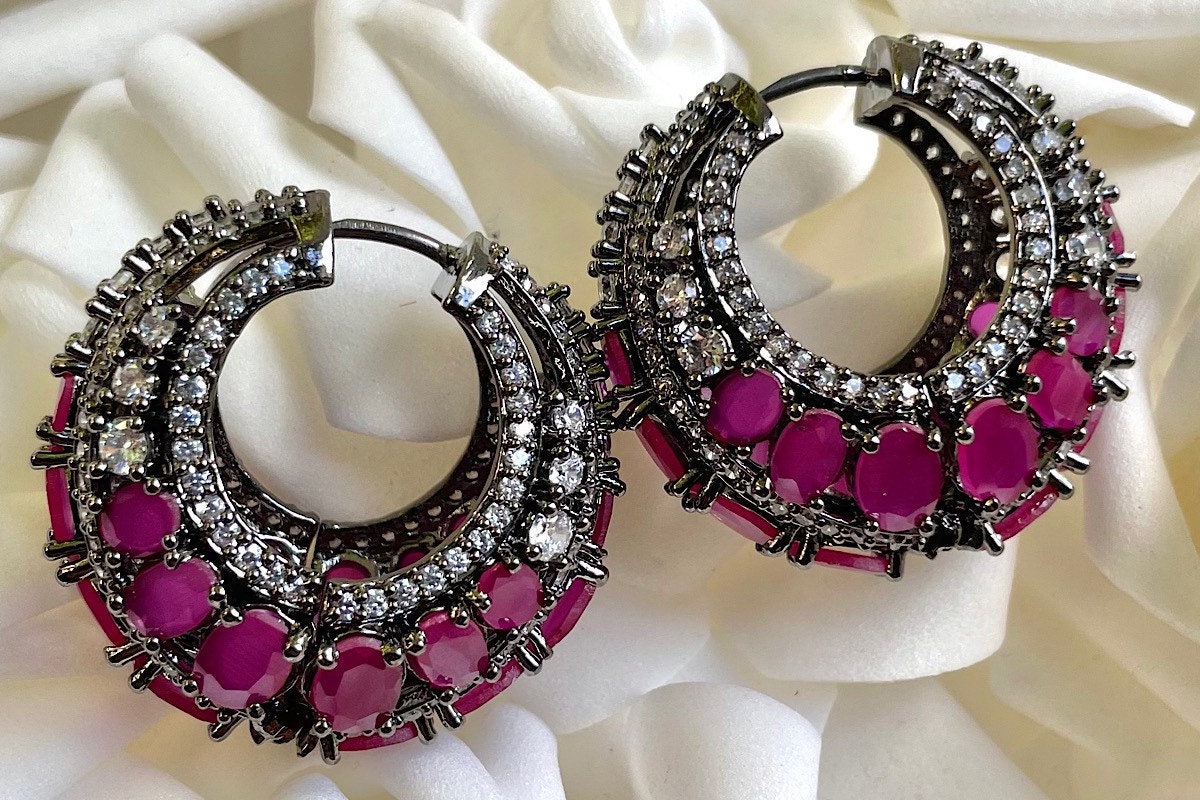 Buy online traditional long dejhoor earrings in a stylist Ricochet design   Quirksmith