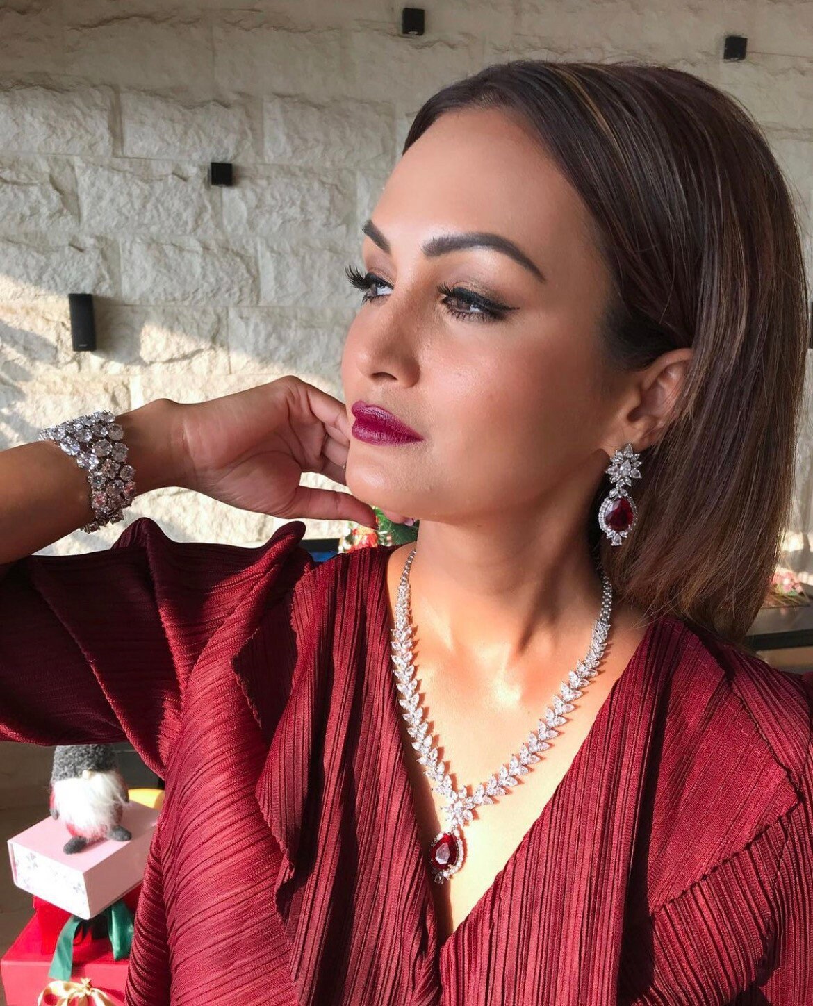 Ruby Cubic Zirconium Necklace/Indian Necklace/ Indian Jewelry/ Etsy