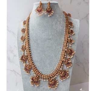 Buy Pagadam coral Kundans and Pearl Necklace Set. Elegant Indian