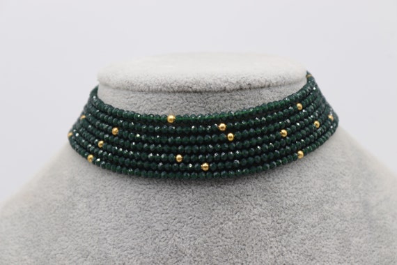 Green beads best sale choker