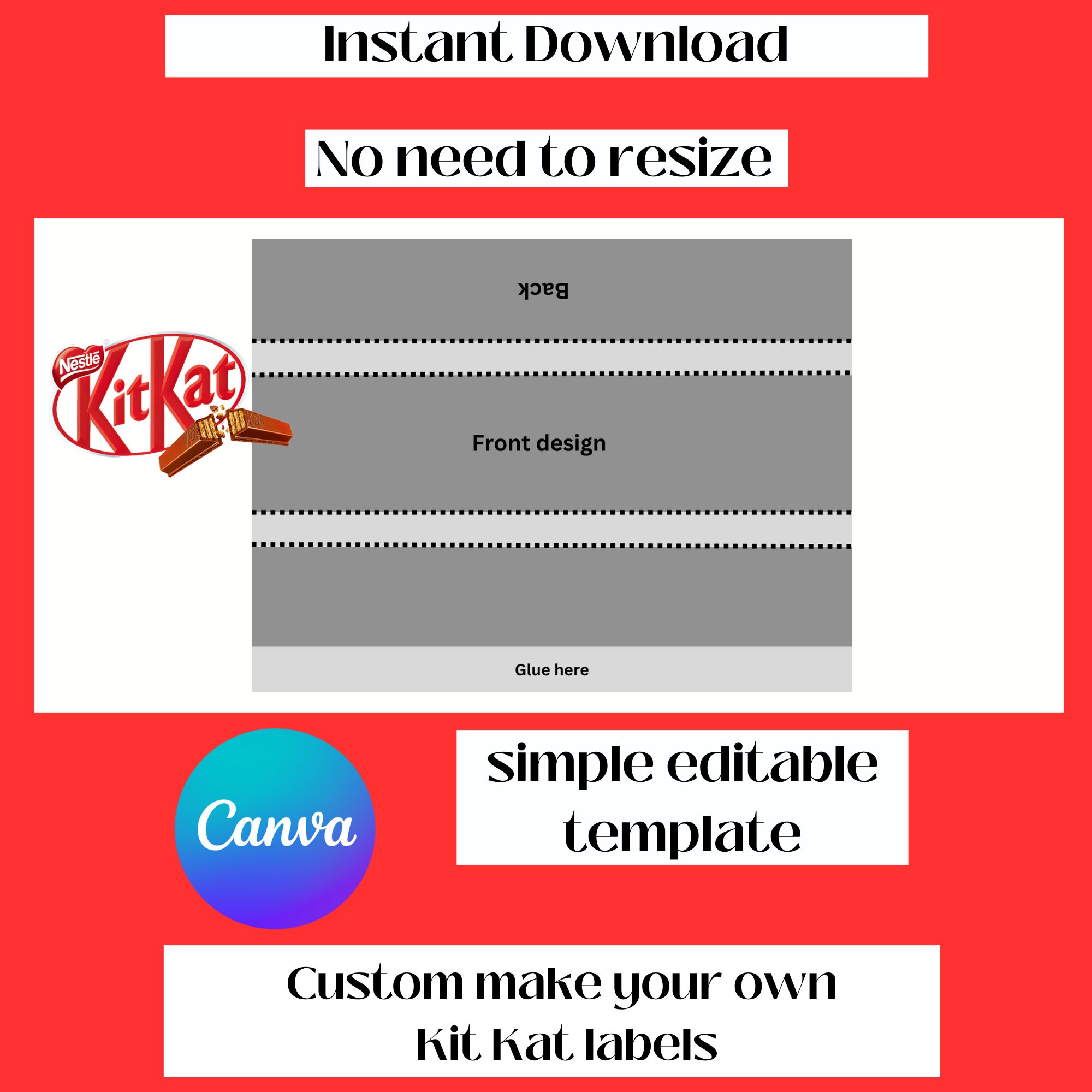 KIT KAT TEMPLATE Instant Download Blank Template Etsy UK