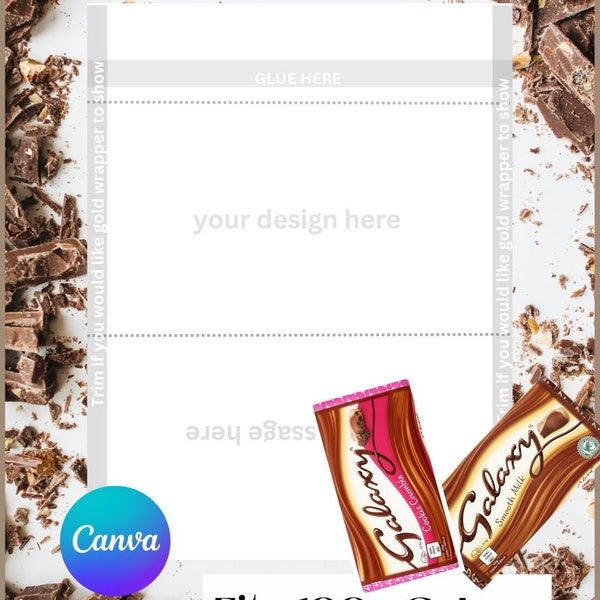 GALAXY CHOCOLATE CANDY wrapper 2 X Standard size templates | Easy simple blank editable Canva template | Instant download | Blank template |