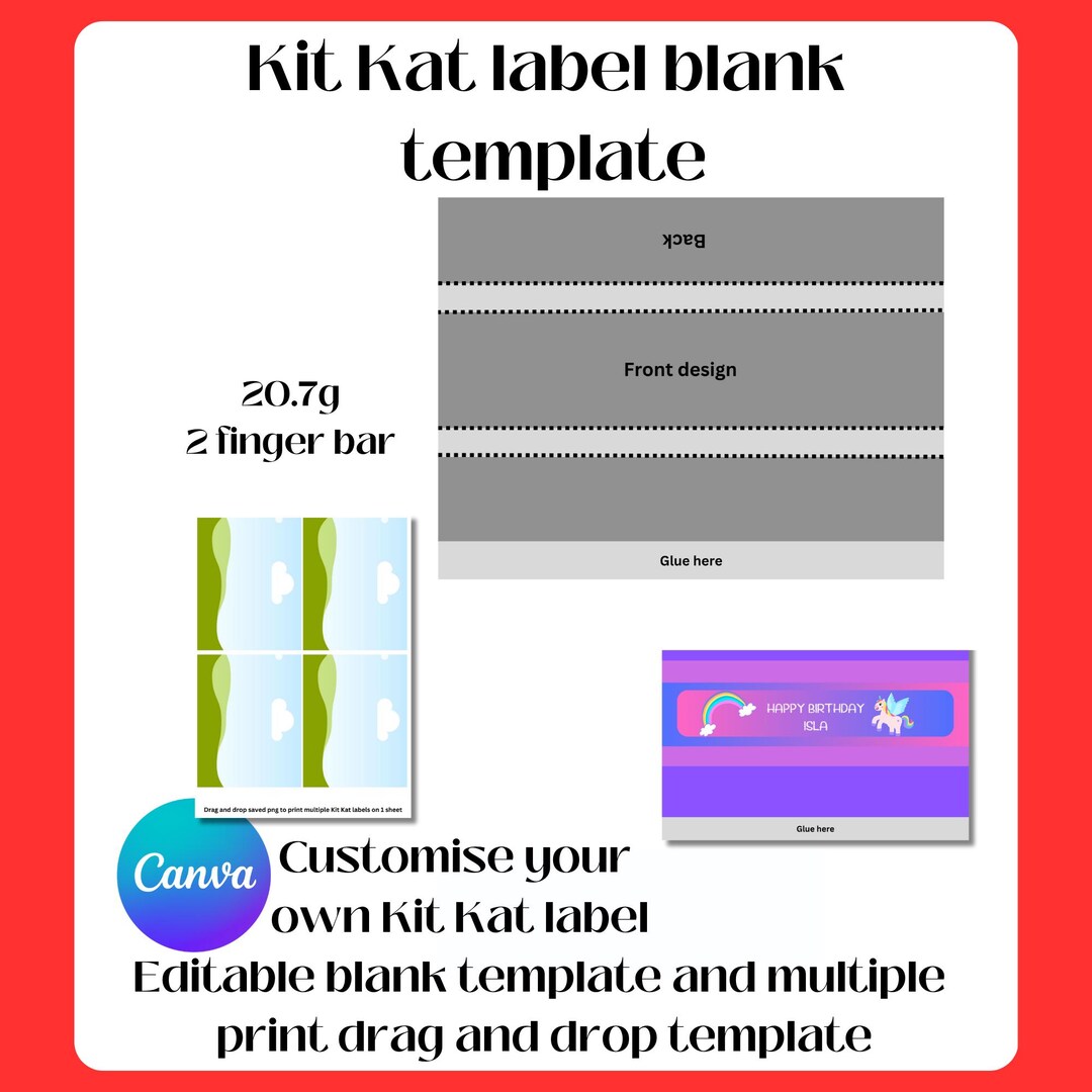 Simple Design Rapper Paper KITCAT Wrapper BLANK TEMPLATE | Easy Simple Blank Editable Canva ...