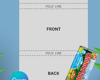 ANIMAL BAR CHOCOLATE Candy wrapper | Standard size templates | Easy simple blank editable Canva template | Instant download | Blank template