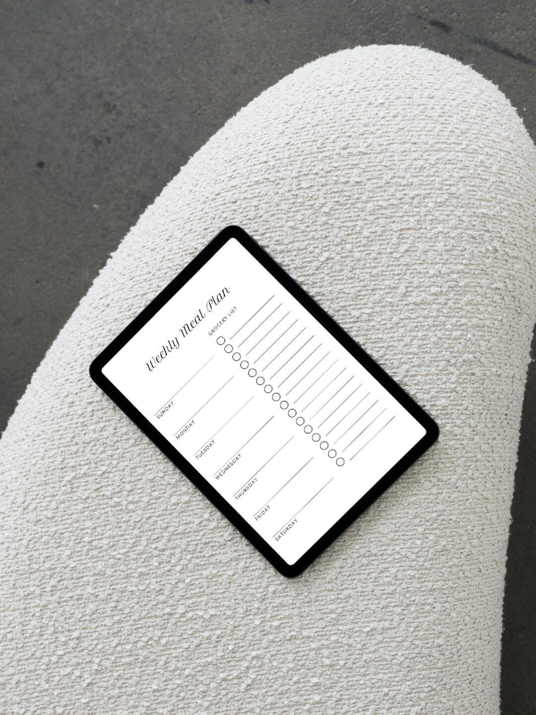 Weekly Meal Planner Printable : Minimalist Grocery List (digital ...
