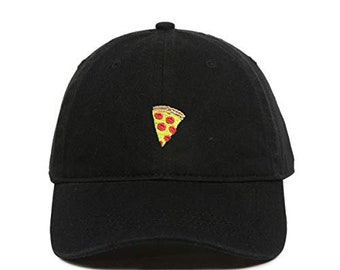 Men Women Novelty Denim Adjustable Dad Hat Pizza Slice Low Profile Baseball Cap Navy