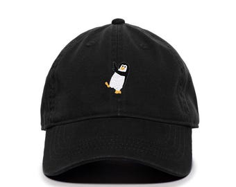 Cappello da baseball ricamato con pinguino ubriaco, in cotone, regolabile, per papà