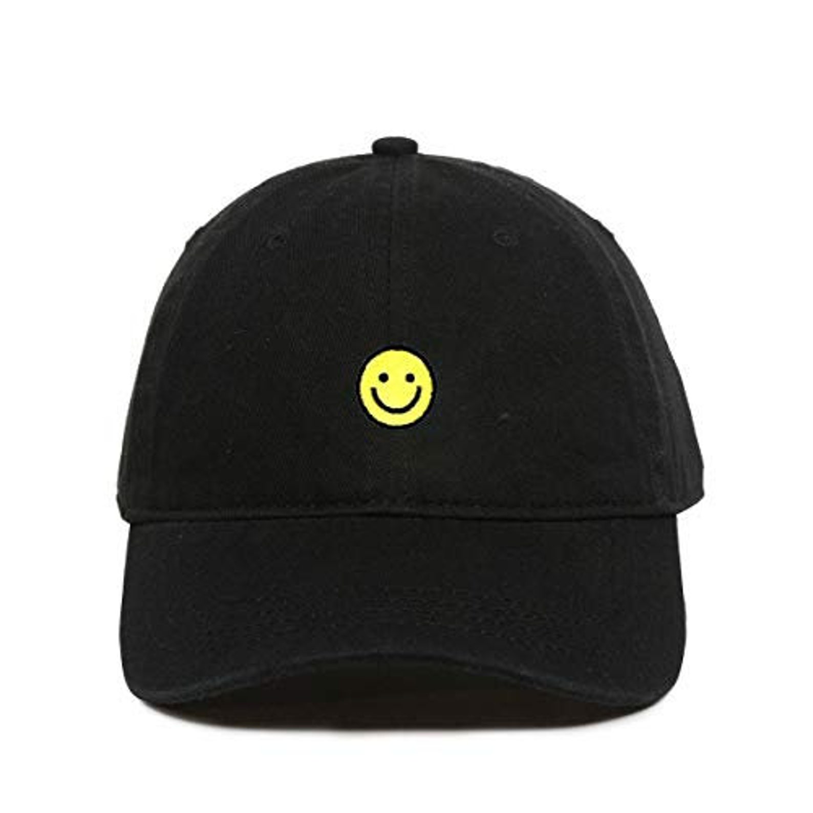Smiley Face Emoji Baseball Cap Embroidered Cotton Adjustable | Etsy