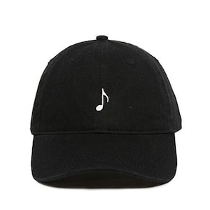 Music Note Baseball Cap Embroidered Cotton Adjustable Dad Hat
