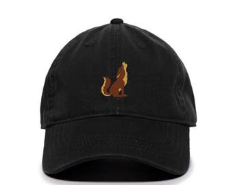 Cappello da baseball ricamato Howling Coyote in cotone regolabile