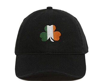 Irish Shamrock Flag Baseball Cap Embroidered Cotton Adjustable Dad Hat