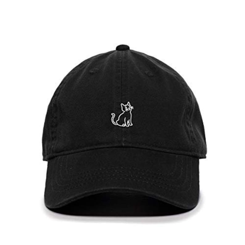 Cat Baseball Cap Embroidered Cotton Adjustable Dad Hat 