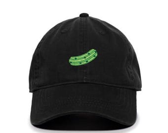 Cappellino da baseball ricamato con cetriolo sottaceto, regolabile in cotone