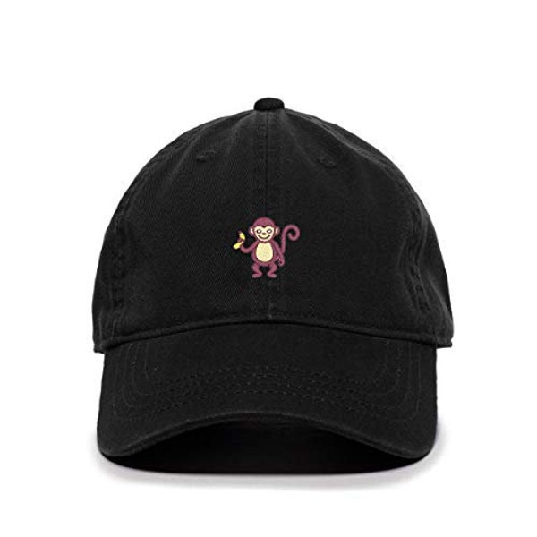 Monkey with Banana Baseball Cap Embroidered Cotton Adjustable Dad Hat