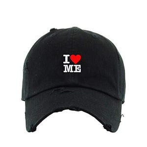 I Heart Me Vintage Baseball Cap Embroidered Cotton Adjustable Distressed Dad Hat