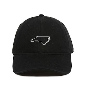 North Carolina Map Outline Dad Baseball Cap Embroidered Cotton Adjustable Dad Hat bild 1