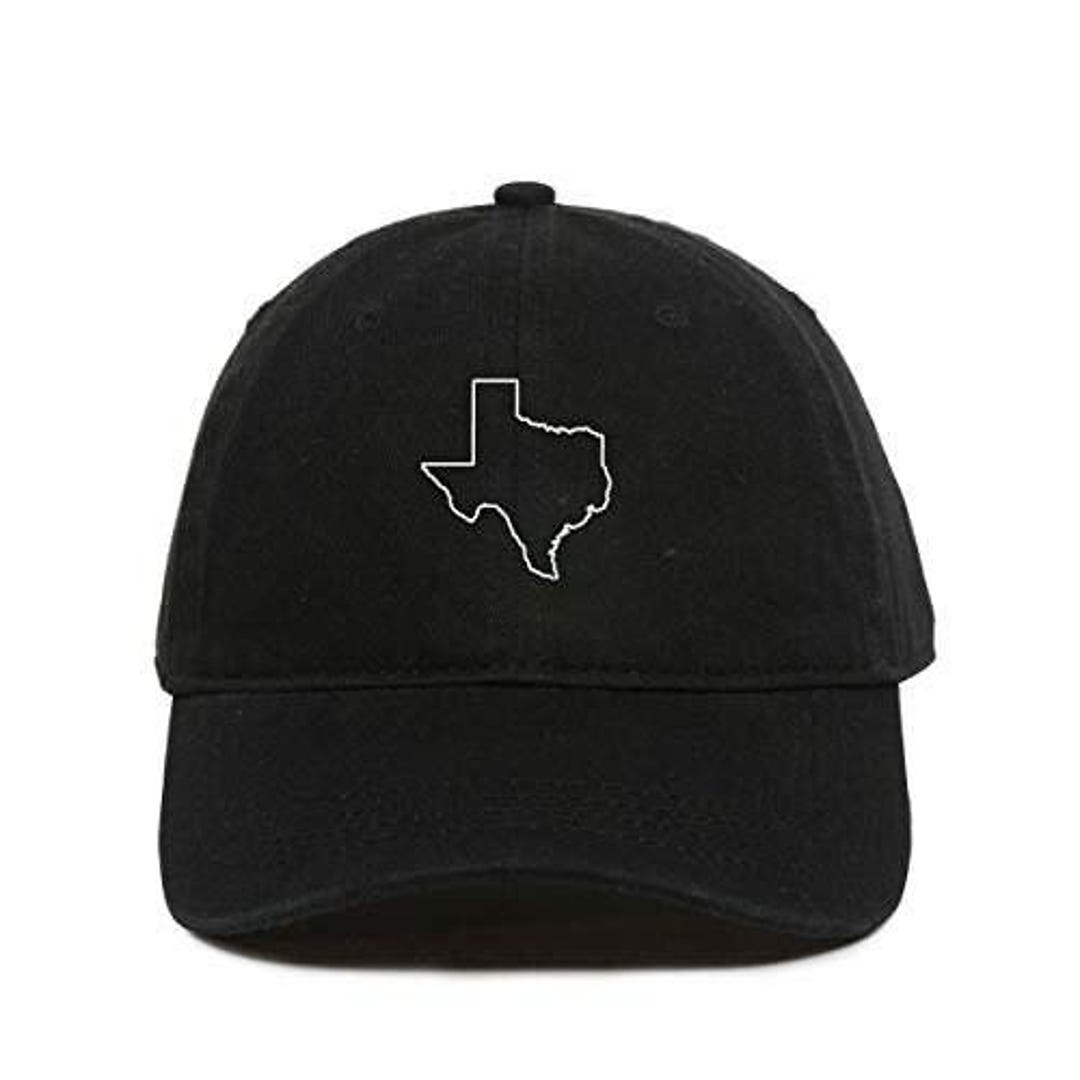 Texas Map Outline Baseball  Embroidered Cotton Adjustable Hat Cap Texas State Outline Baseball Cap – Frankie Jean main image 2