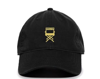 Cappello da baseball ricamato con sedia da regista, in cotone, regolabile, per papà