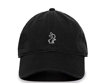 Bunny Baseball Cap Embroidered Cotton Adjustable Dad Hat