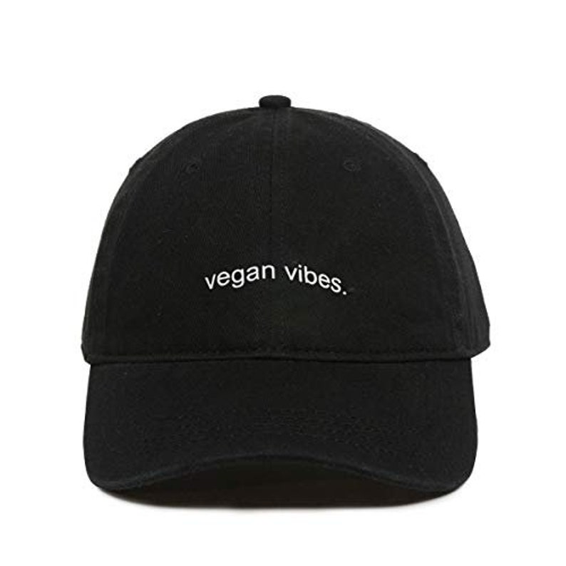 Vegan Vibes Baseball Cap Embroidered Cotton Adjustable Dad Hat image 1
