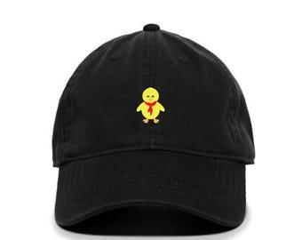 Cappello da baseball ricamato con pulcino pasquale in cotone regolabile