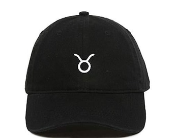 Cappello da baseball con segno zodiacale del Toro, in cotone ricamato e regolabile, per papà