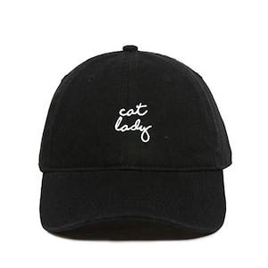 Cat Lady Baseball Cap Embroidered Cotton Adjustable Dad Hat image 1