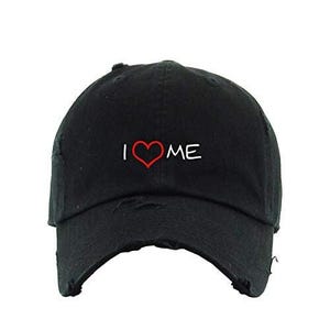 I Love Me Vintage Baseball Cap Embroidered Cotton Adjustable Distressed Dad Hat