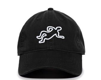 Cappellino da baseball con ricamo "Dead Body" in cotone regolabile