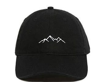 Mountain Outdoors Baseball Cap Embroidered Cotton Adjustable Dad Hat
