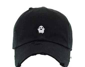 Ghost Vintage Baseball Cap Embroidered Cotton Adjustable Distressed Dad Hat