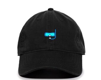 Cappello da baseball ricamato con maschera subacquea, in cotone, regolabile, per papà