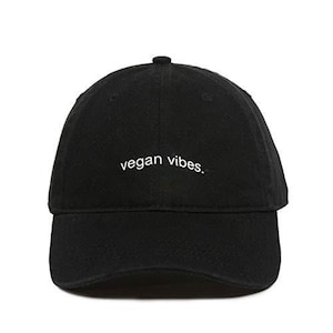 Vegan Vibes Baseball Cap Embroidered Cotton Adjustable Dad Hat