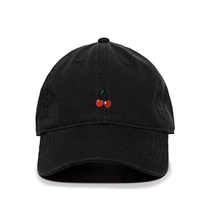 Cherries Baseball Cap Embroidered Cotton Adjustable Dad Hat