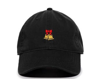 Christmas Bell Embroidered Baseball Cap Cotton Adjustable Dad Hat