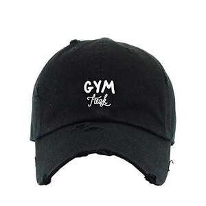 Gym Freak Vintage Baseball Cap Embroidered Cotton Adjustable Distressed Dad Hat