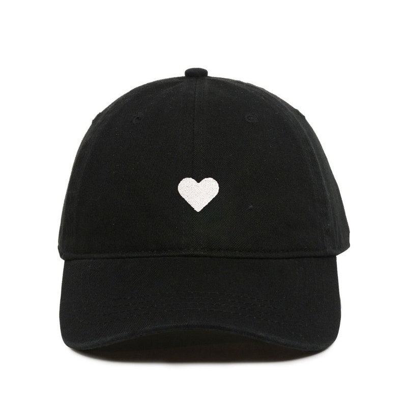 a solid color baseball cap embroidered heart image made from high-quality material, adjustable size is the greatest gift for husband